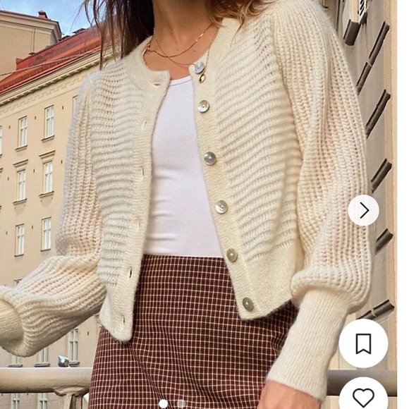 Wilfred Aritzia Alessia Mohair Blend Open Knit Cardigan...